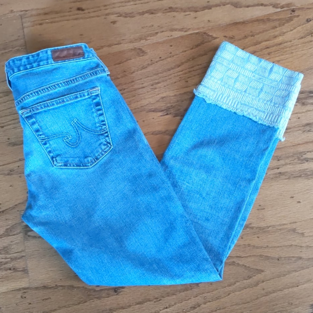 AG Stevie Embroidered Cuff Jeans